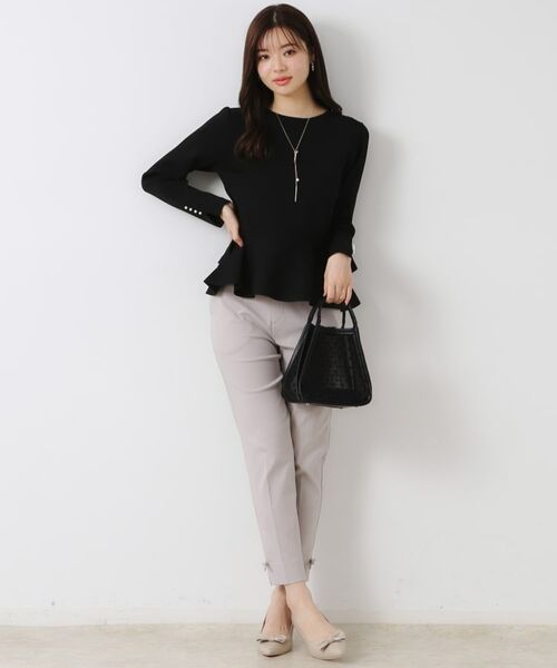 Couture Brooch / クチュールブローチ ニット・セーター | 【大人可愛い・通勤】バックパール調ペプラムニット | 詳細19