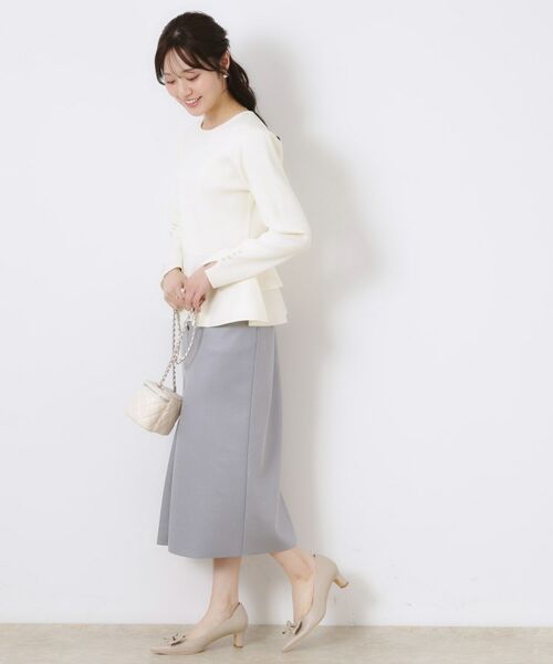 Couture Brooch / クチュールブローチ ニット・セーター | 【大人可愛い・通勤】バックパール調ペプラムニット | 詳細2