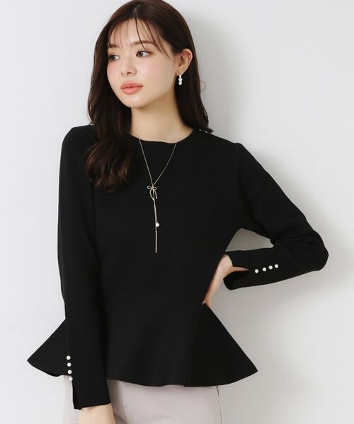 Couture Brooch / クチュールブローチ ニット・セーター | 【大人可愛い・通勤】バックパール調ペプラムニット | 詳細20