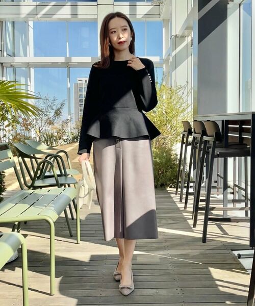 Couture Brooch / クチュールブローチ ニット・セーター | 【大人可愛い・通勤】バックパール調ペプラムニット | 詳細22