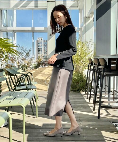 Couture Brooch / クチュールブローチ ニット・セーター | 【大人可愛い・通勤】バックパール調ペプラムニット | 詳細23