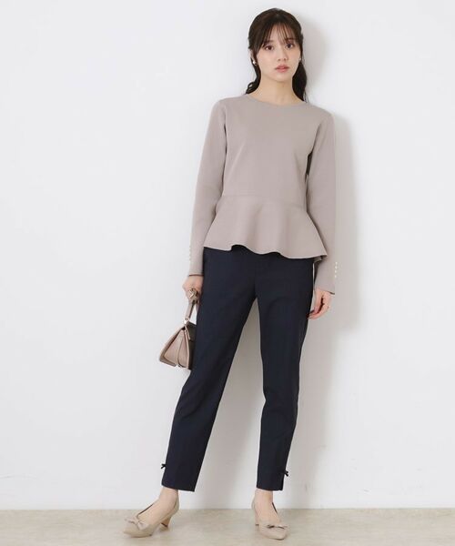 Couture Brooch / クチュールブローチ ニット・セーター | 【大人可愛い・通勤】バックパール調ペプラムニット | 詳細26