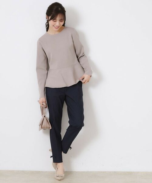 Couture Brooch / クチュールブローチ ニット・セーター | 【大人可愛い・通勤】バックパール調ペプラムニット | 詳細27