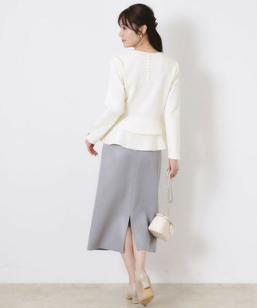 Couture Brooch / クチュールブローチ ニット・セーター | 【大人可愛い・通勤】バックパール調ペプラムニット | 詳細3