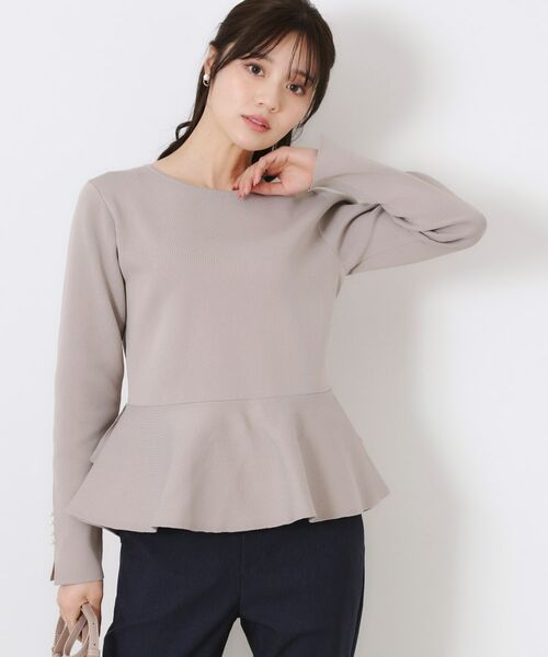 Couture Brooch / クチュールブローチ ニット・セーター | 【大人可愛い・通勤】バックパール調ペプラムニット | 詳細30