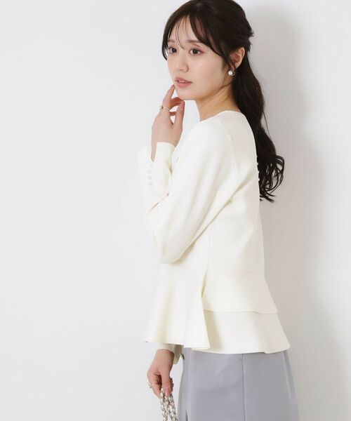 Couture Brooch / クチュールブローチ ニット・セーター | 【大人可愛い・通勤】バックパール調ペプラムニット | 詳細5