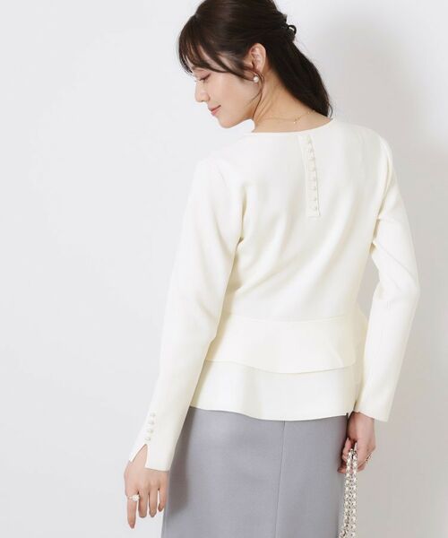 Couture Brooch / クチュールブローチ ニット・セーター | 【大人可愛い・通勤】バックパール調ペプラムニット | 詳細7