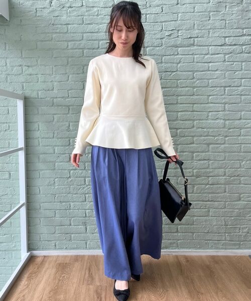 Couture Brooch / クチュールブローチ ニット・セーター | 【大人可愛い・通勤】バックパール調ペプラムニット | 詳細8