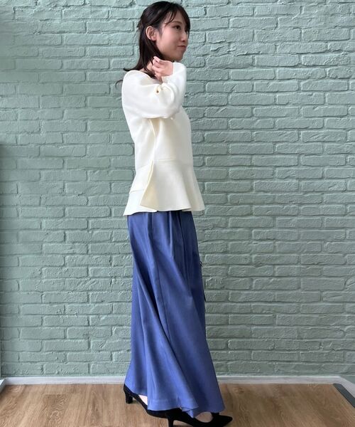 Couture Brooch / クチュールブローチ ニット・セーター | 【大人可愛い・通勤】バックパール調ペプラムニット | 詳細9