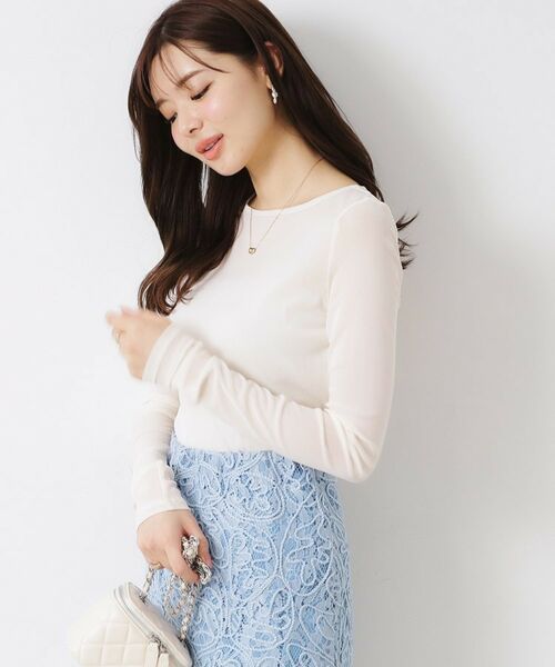 Couture Brooch / クチュールブローチ カットソー | チュールクルーネックTシャツ | 詳細3