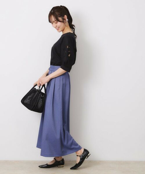 Couture Brooch / クチュールブローチ カットソー | 【接触冷感・洗える・UV機能付き・二の腕カバー】デイジー＆リボン エンブロドルマントップス | 詳細11