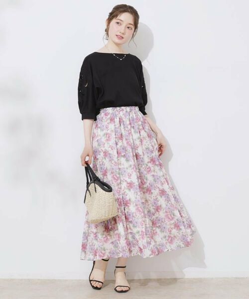 Couture Brooch / クチュールブローチ カットソー | 【接触冷感・洗える・UV機能付き・二の腕カバー】デイジー＆リボン エンブロドルマントップス | 詳細17