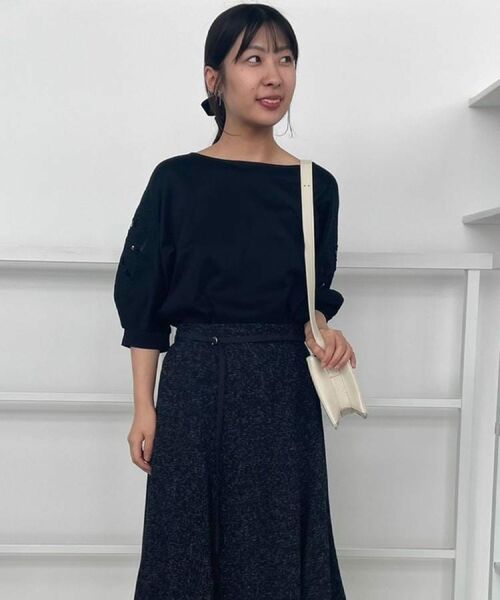 Couture Brooch / クチュールブローチ カットソー | 【接触冷感・洗える・UV機能付き・二の腕カバー】デイジー＆リボン エンブロドルマントップス | 詳細20