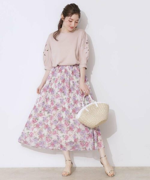 Couture Brooch / クチュールブローチ カットソー | 【接触冷感・洗える・UV機能付き・二の腕カバー】デイジー＆リボン エンブロドルマントップス | 詳細22