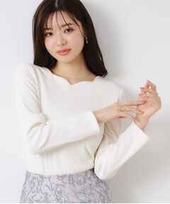 Couture Brooch / クチュールブローチ カットソー | 【新色あり/通勤/マシンウォッシャブル・アンチピリング機能付き】ハートネックテレコプルオーバー