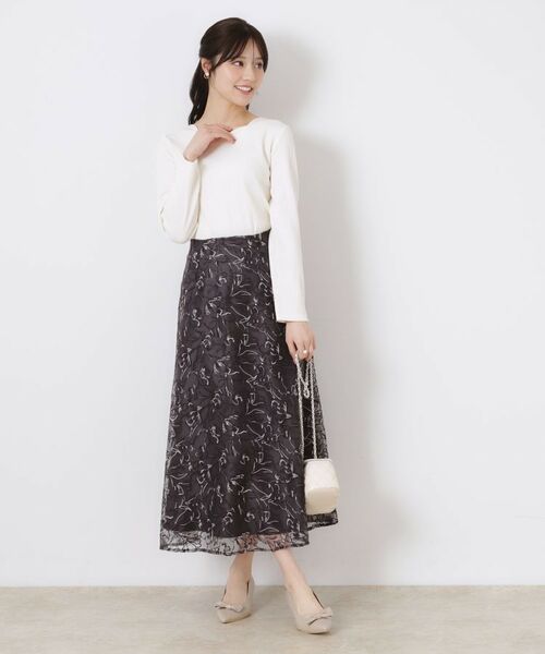 Couture Brooch / クチュールブローチ カットソー | 【新色あり/通勤/マシンウォッシャブル・アンチピリング機能付き】ハートネックテレコプルオーバー | 詳細1