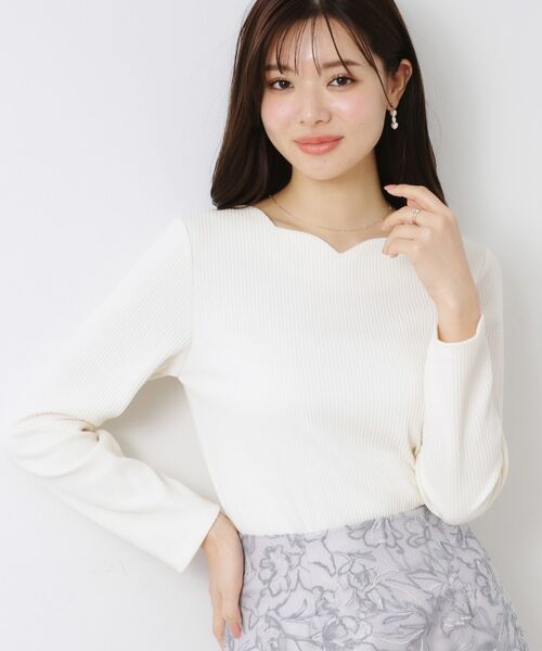 Couture Brooch / クチュールブローチ カットソー | 【新色あり/通勤/マシンウォッシャブル・アンチピリング機能付き】ハートネックテレコプルオーバー | 詳細10