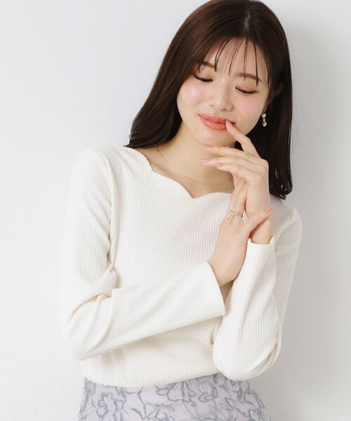 Couture Brooch / クチュールブローチ カットソー | 【新色あり/通勤/マシンウォッシャブル・アンチピリング機能付き】ハートネックテレコプルオーバー | 詳細11