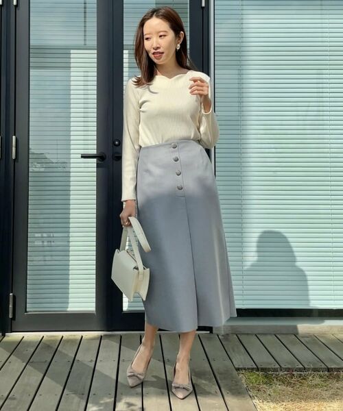 Couture Brooch / クチュールブローチ カットソー | 【新色あり/通勤/マシンウォッシャブル・アンチピリング機能付き】ハートネックテレコプルオーバー | 詳細12