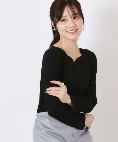 Couture Brooch / クチュールブローチ カットソー | 【新色あり/通勤/マシンウォッシャブル・アンチピリング機能付き】ハートネックテレコプルオーバー | 詳細20