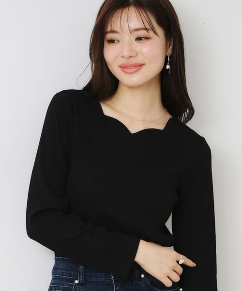 Couture Brooch / クチュールブローチ カットソー | 【新色あり/通勤/マシンウォッシャブル・アンチピリング機能付き】ハートネックテレコプルオーバー | 詳細26