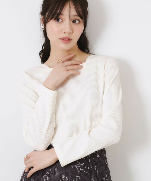 Couture Brooch / クチュールブローチ カットソー | 【新色あり/通勤/マシンウォッシャブル・アンチピリング機能付き】ハートネックテレコプルオーバー | 詳細4