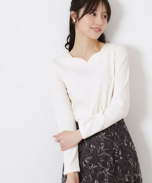 Couture Brooch / クチュールブローチ カットソー | 【新色あり/通勤/マシンウォッシャブル・アンチピリング機能付き】ハートネックテレコプルオーバー | 詳細6