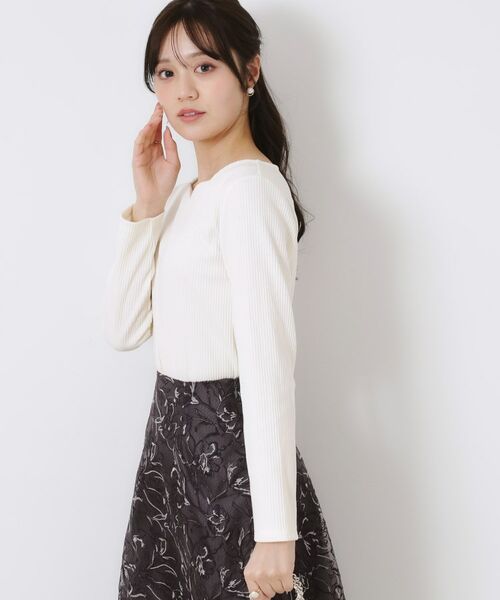 Couture Brooch / クチュールブローチ カットソー | 【新色あり/通勤/マシンウォッシャブル・アンチピリング機能付き】ハートネックテレコプルオーバー | 詳細7