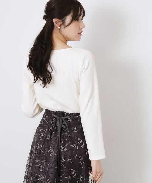 Couture Brooch / クチュールブローチ カットソー | 【新色あり/通勤/マシンウォッシャブル・アンチピリング機能付き】ハートネックテレコプルオーバー | 詳細8