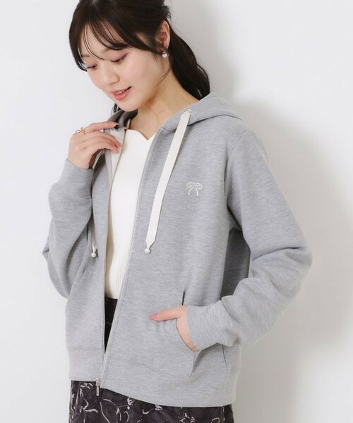 Couture Brooch / クチュールブローチ パーカー | 【大人可愛い・きれいめ】リボン刺繍ダンボールZIPフーディ | 詳細19