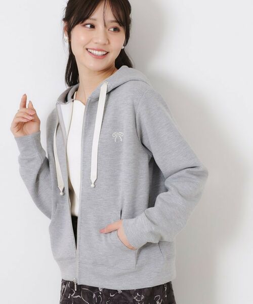 Couture Brooch / クチュールブローチ パーカー | 【大人可愛い・きれいめ】リボン刺繍ダンボールZIPフーディ | 詳細21