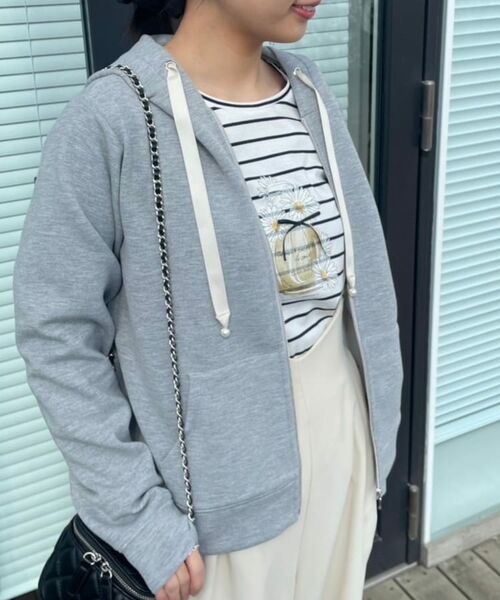 Couture Brooch / クチュールブローチ パーカー | 【大人可愛い・きれいめ】リボン刺繍ダンボールZIPフーディ | 詳細28