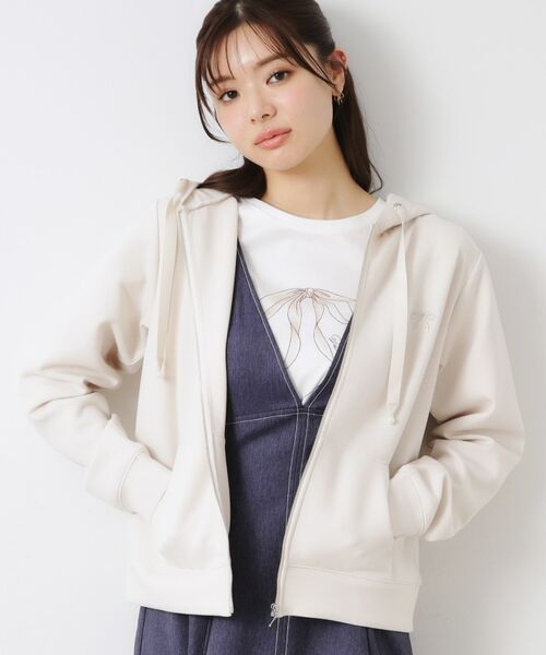 Couture Brooch / クチュールブローチ パーカー | 【大人可愛い・きれいめ】リボン刺繍ダンボールZIPフーディ | 詳細9