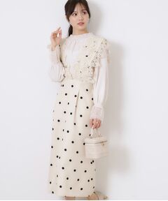 Couture Brooch / クチュールブローチ ロング・マキシ丈ワンピース | レースデザインドットジャンスカ