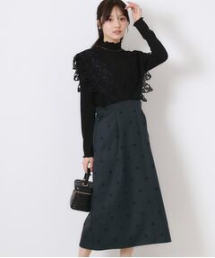 Couture Brooch / クチュールブローチ ロング・マキシ丈ワンピース | レースデザインドットジャンスカ