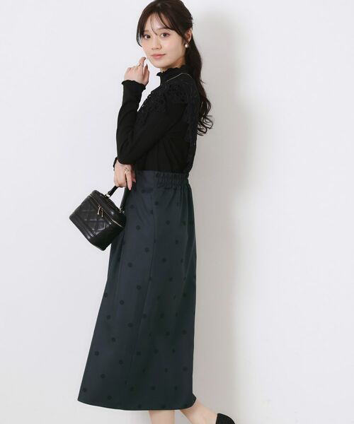 Couture Brooch / クチュールブローチ ロング・マキシ丈ワンピース | レースデザインドットジャンスカ | 詳細13