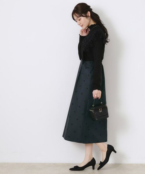 Couture Brooch / クチュールブローチ ロング・マキシ丈ワンピース | レースデザインドットジャンスカ | 詳細16
