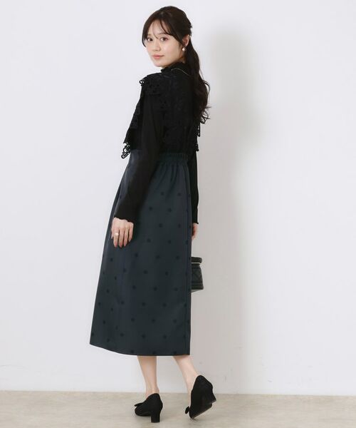 Couture Brooch / クチュールブローチ ロング・マキシ丈ワンピース | レースデザインドットジャンスカ | 詳細17