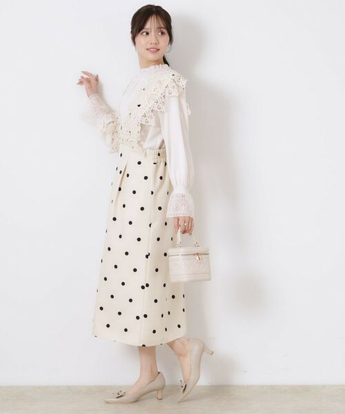 Couture Brooch / クチュールブローチ ロング・マキシ丈ワンピース | レースデザインドットジャンスカ | 詳細7