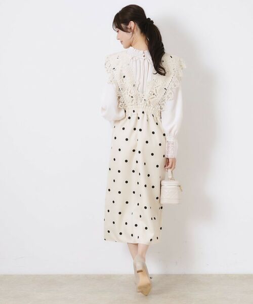 Couture Brooch / クチュールブローチ ロング・マキシ丈ワンピース | レースデザインドットジャンスカ | 詳細8