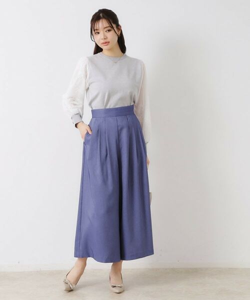 Couture Brooch / クチュールブローチ ショート・ハーフ・半端丈パンツ | 【きれいめ・大人カジュアル・通勤】デニムライクスカンツ | 詳細1