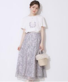 Couture Brooch / クチュールブローチ ロング・マキシ丈スカート | 【華やか・通勤・華奢見え】バックレースアップエンブロスカート