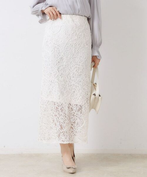 Couture Brooch / クチュールブローチ ロング・マキシ丈スカート | レースコード刺繍スカート | 詳細1