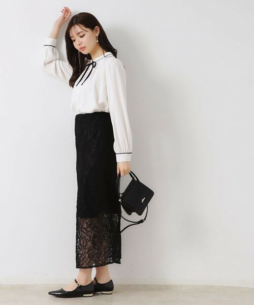Couture Brooch / クチュールブローチ ロング・マキシ丈スカート | レースコード刺繍スカート | 詳細13