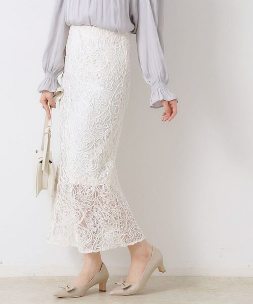 Couture Brooch / クチュールブローチ ロング・マキシ丈スカート | レースコード刺繍スカート | 詳細2
