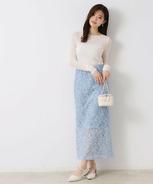 Couture Brooch / クチュールブローチ ロング・マキシ丈スカート | レースコード刺繍スカート | 詳細20