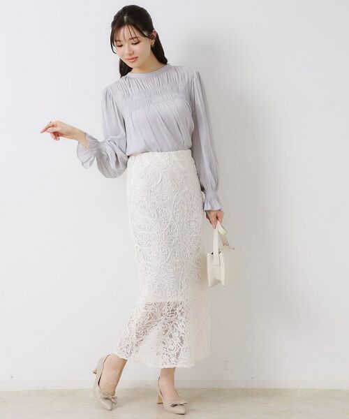 Couture Brooch / クチュールブローチ ロング・マキシ丈スカート | レースコード刺繍スカート | 詳細5