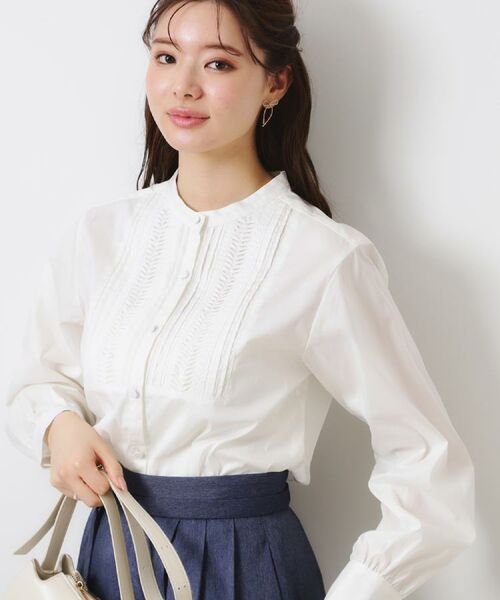 Couture Brooch / クチュールブローチ シャツ・ブラウス | 【きれいめ・通勤】ランダムタックレースシャツ | 詳細7