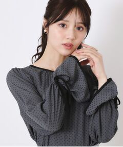 Couture Brooch / クチュールブローチ シャツ・ブラウス | 梨地フロッキードットブラウス