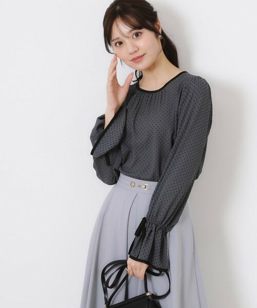 Couture Brooch / クチュールブローチ シャツ・ブラウス | 梨地フロッキードットブラウス | 詳細12